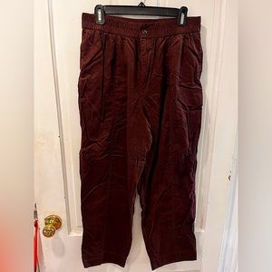 Madewell burgundy corduroy pants, size M